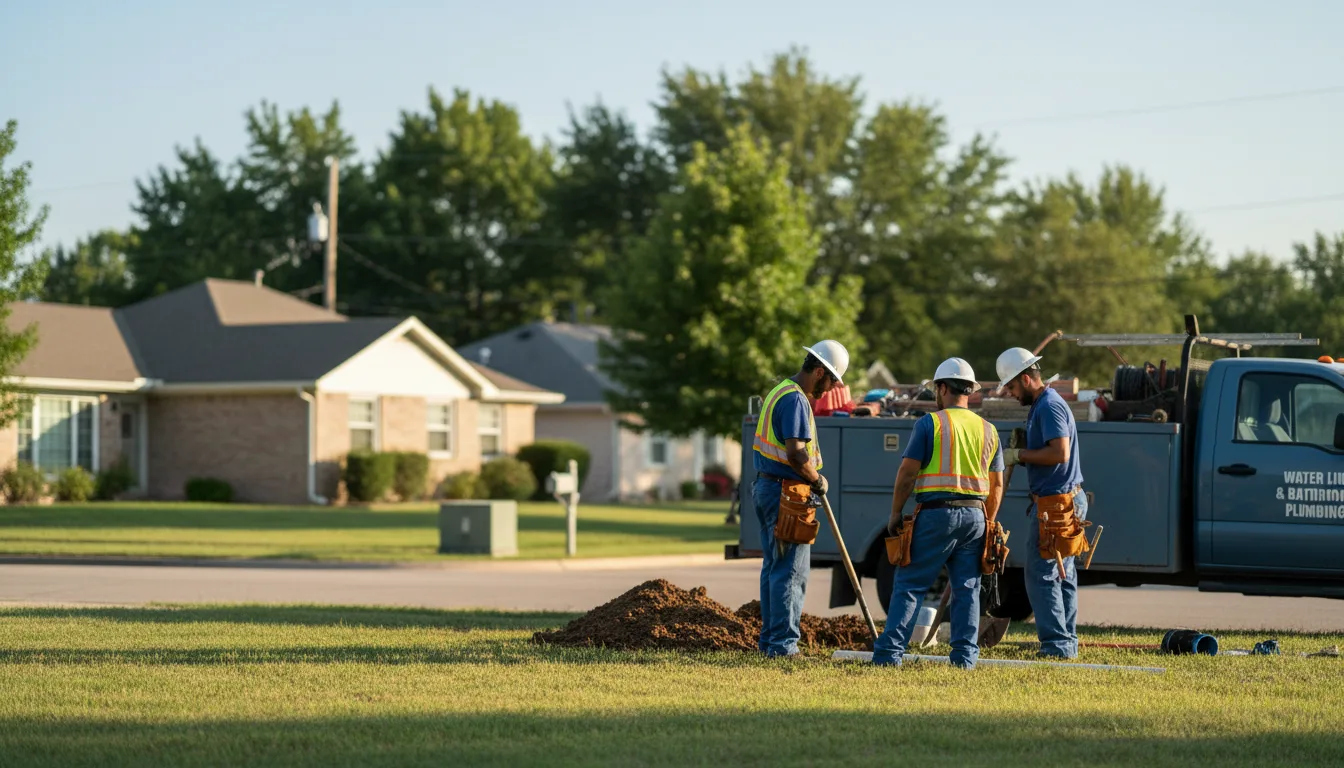Residential water line and bathroom plumbing service in Garland, NE